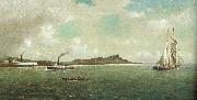 William Alexander Coulter Entrance to Honolulu Harbor oil on canvas